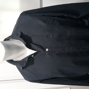 Thaddeus deep blue cotton shirt. Medium